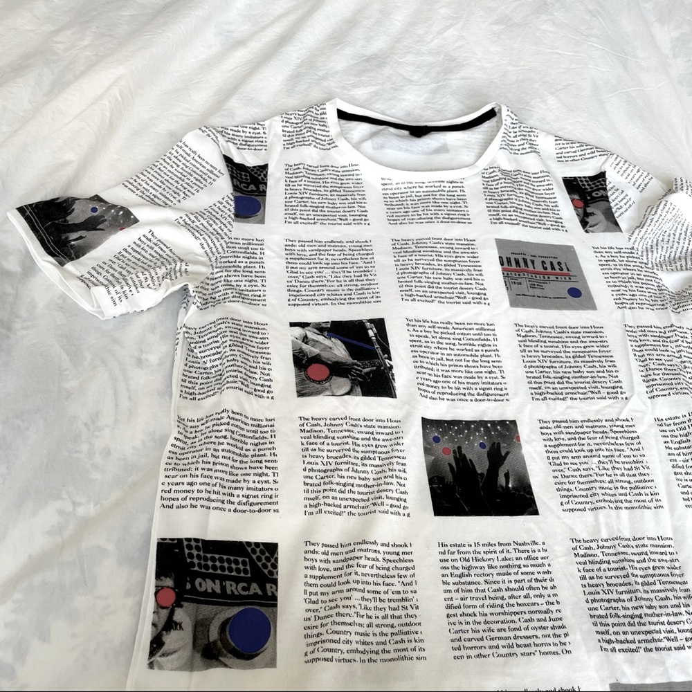 Benetton t shirt with newspaper print